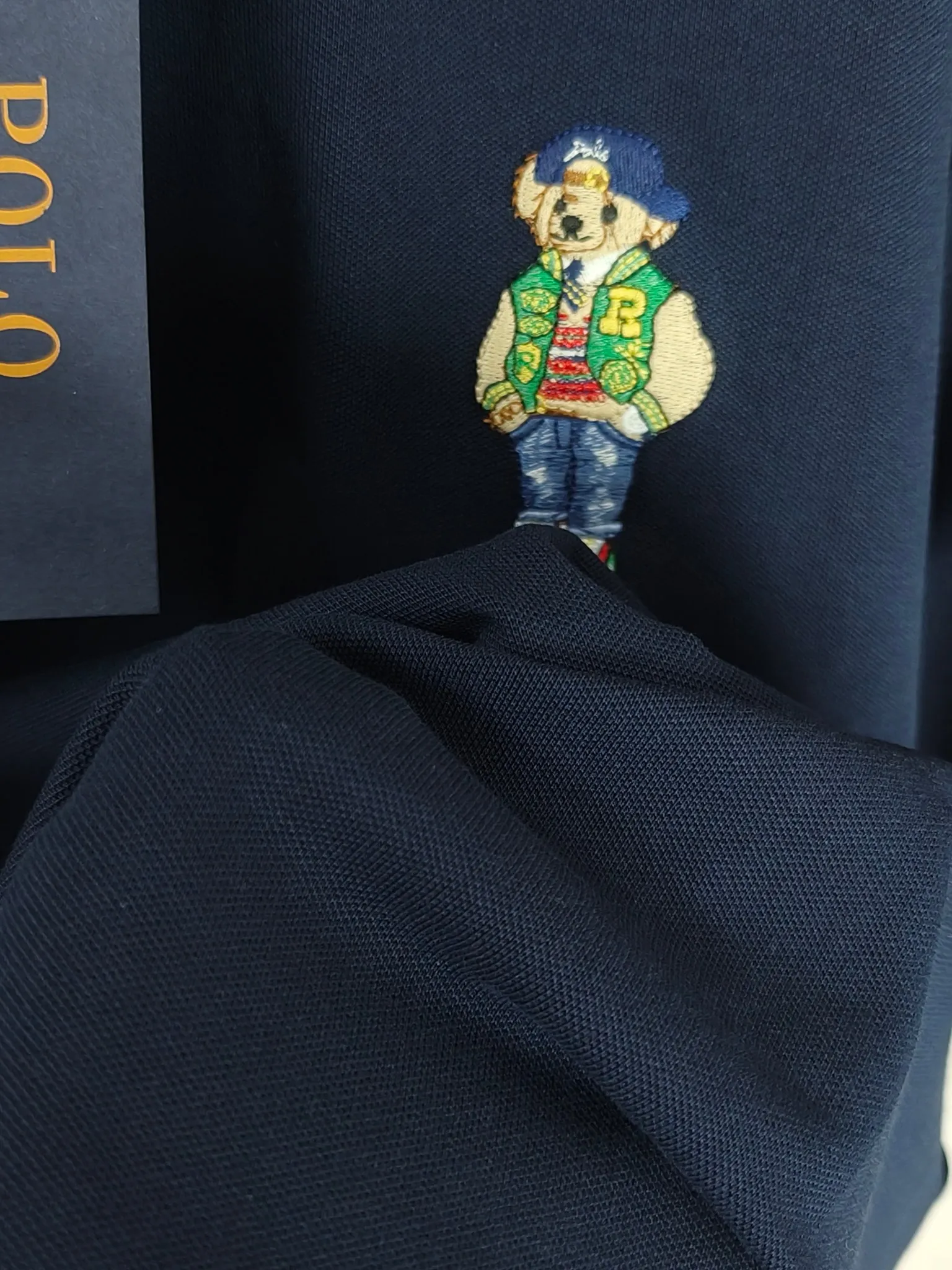 P180 Real shot quality High version Ralph Lauren embroidered polo shirt lapel short sleeves High-end quality Complete with three labels, comfortable and breathable, classic and simple, exquisite and fashionable, details show high-end quality Color: black navy blue Size: M-XXL